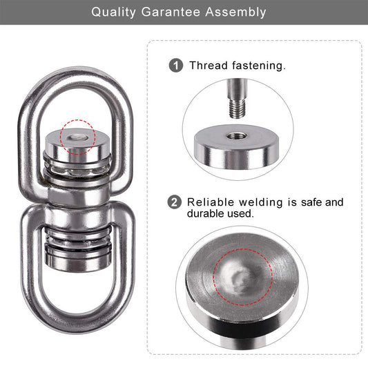 SELEWARE swivel attached to a hammock chair reduces rope twist for steady lounging.
