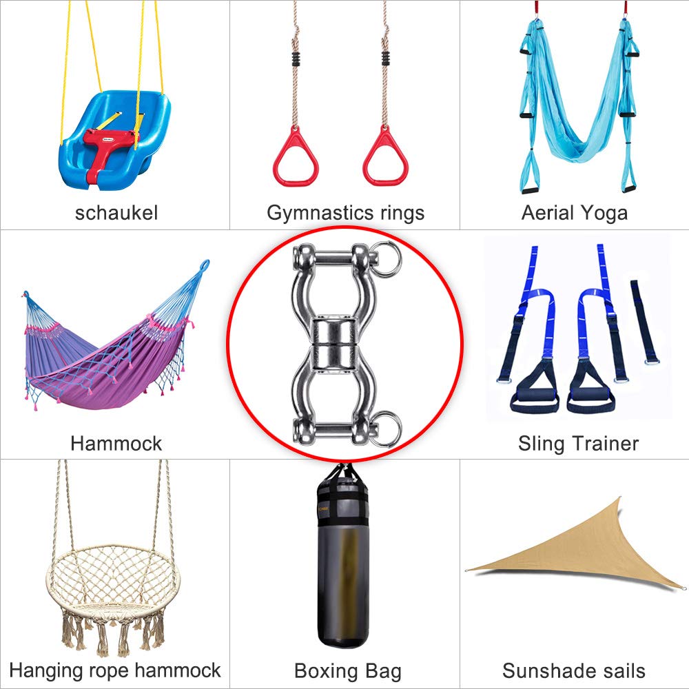 SELEWARE tree swing strap setup with swivel accessory for versatile hanging.