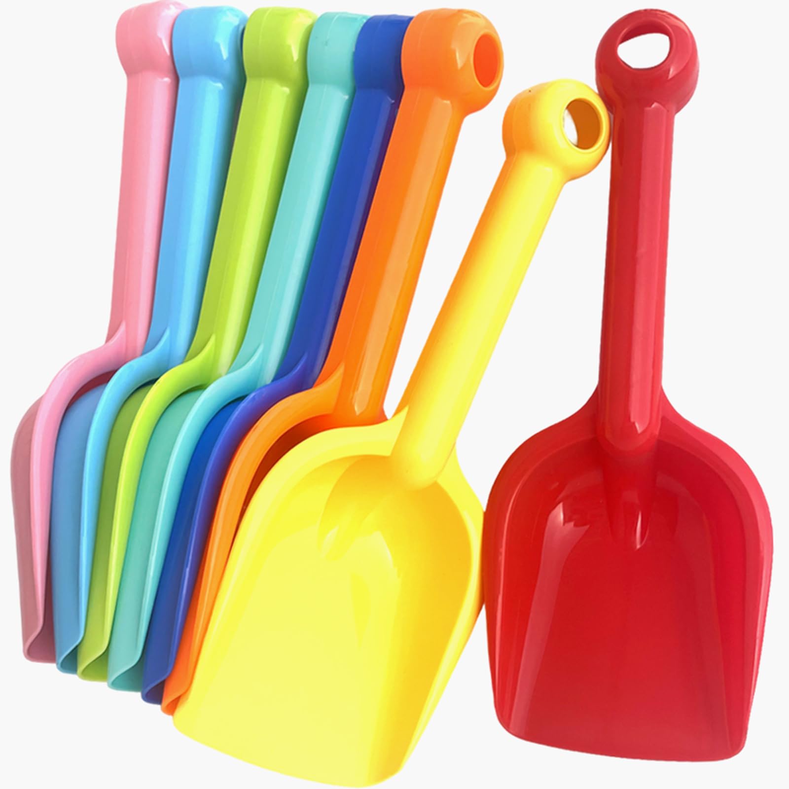 Selterm eight-pack beach shovels set ready for sunny sand play
