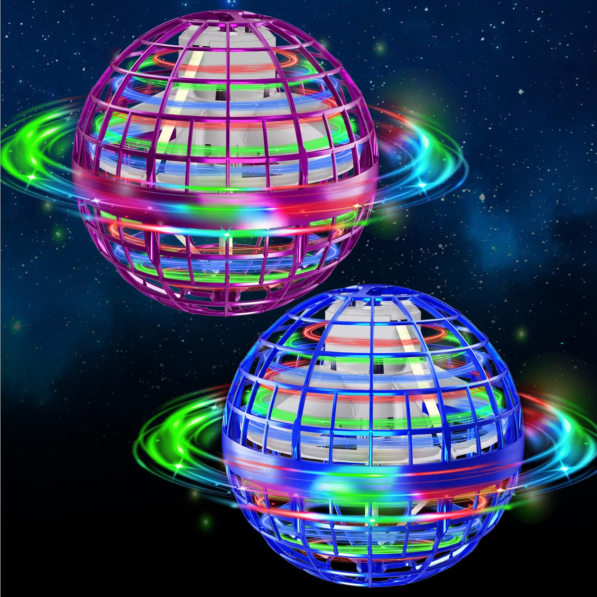 Semai Flying Orb Ball 2-Pack glowing hover toy for indoor and outdoor play.