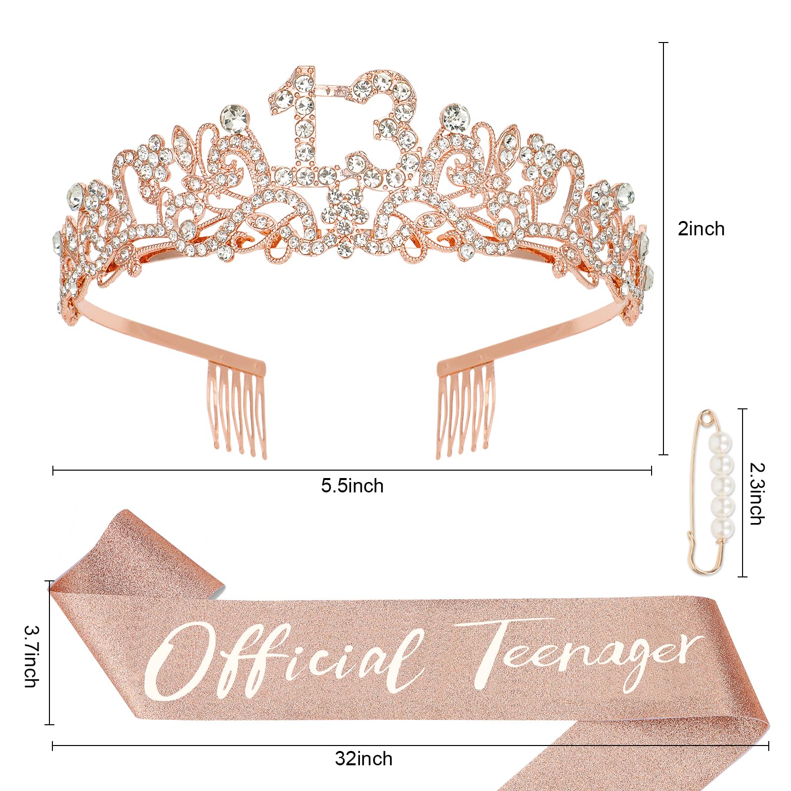 Semato 13th birthday sash glitter accents the birthday girl beautifully.