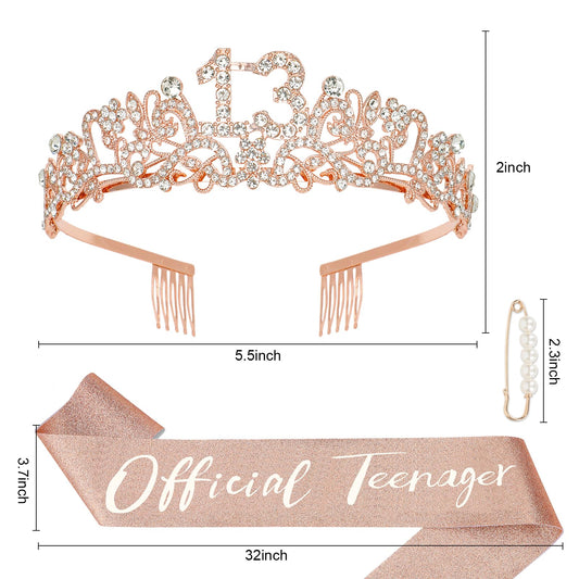 Semato 13th birthday sash glitter accents the birthday girl beautifully.