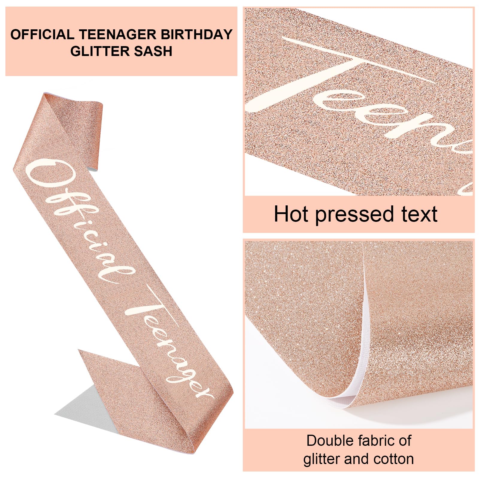 Semato 13th birthday sash pear pin connects easily for secure wear.