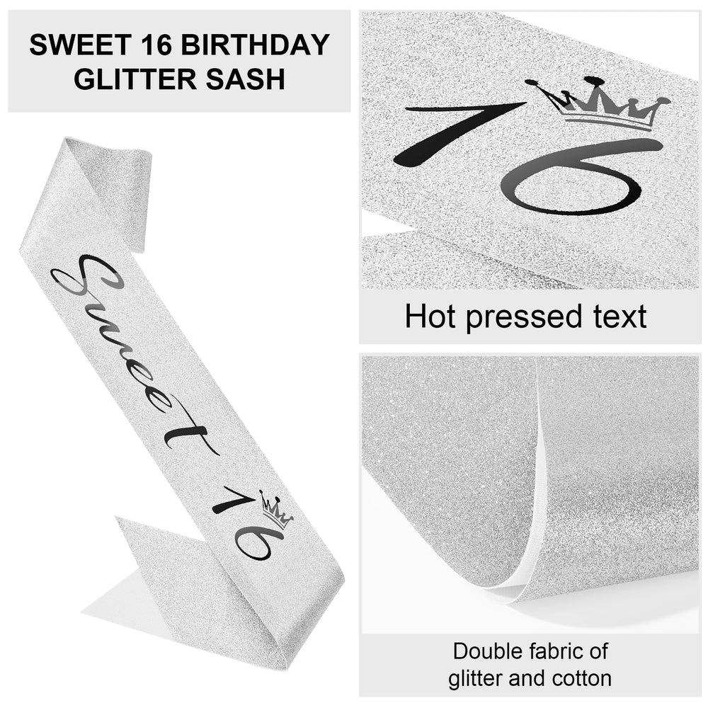 Semato glitter gold sash with pearl pin for a regal look