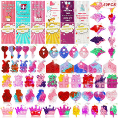 SEMITIMES Valentines bubble keychains for kids, tactile fun and focus-enhancing play.