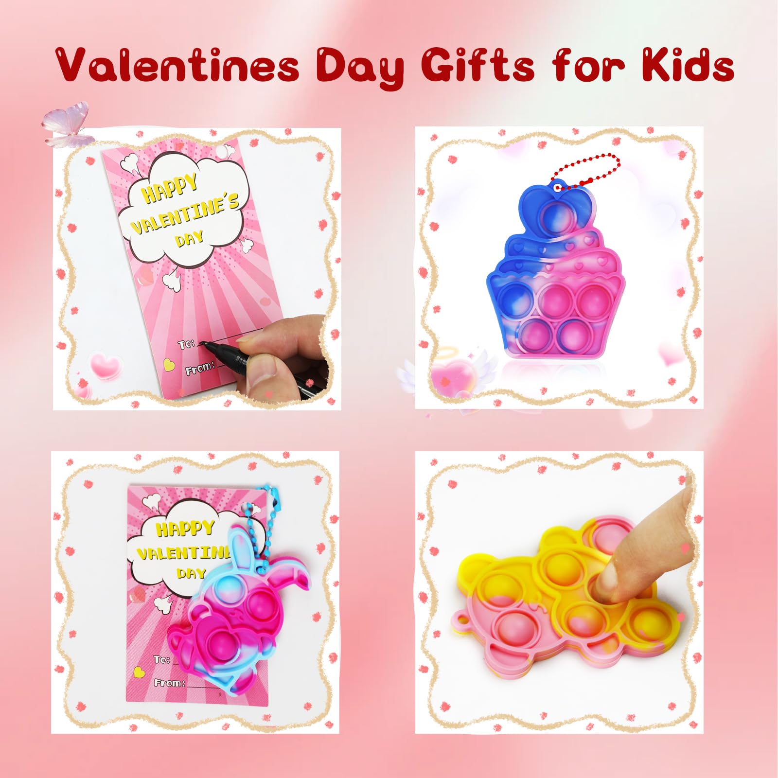 SEMITIMES Valentines cards bulk featuring 60 designs for classroom exchanges.