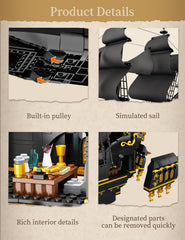 SEMKY Black Devil Pirate Ship wheels mechanism enables realistic movement.