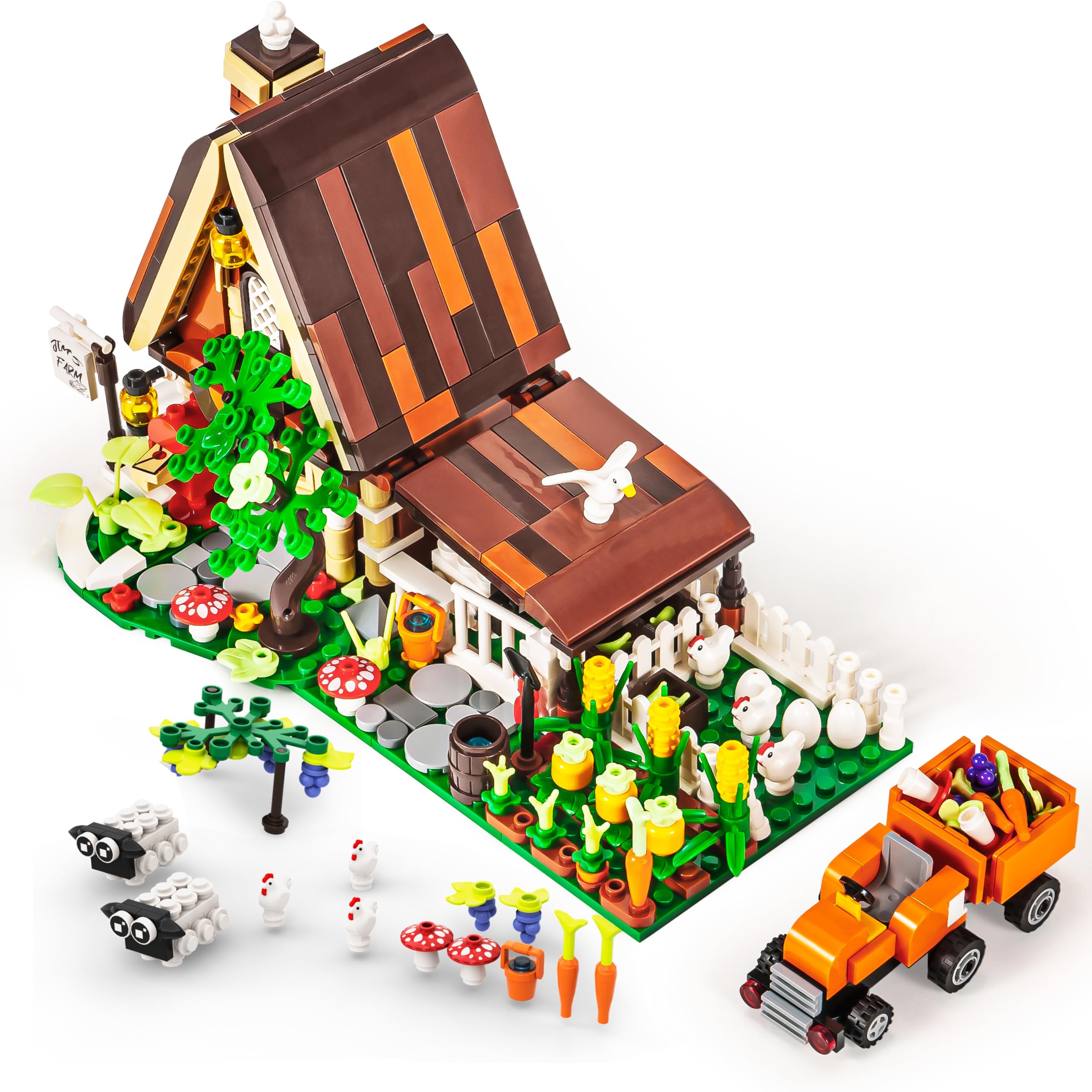 SEMKY Farm House Building with LED lights for a captivating night display