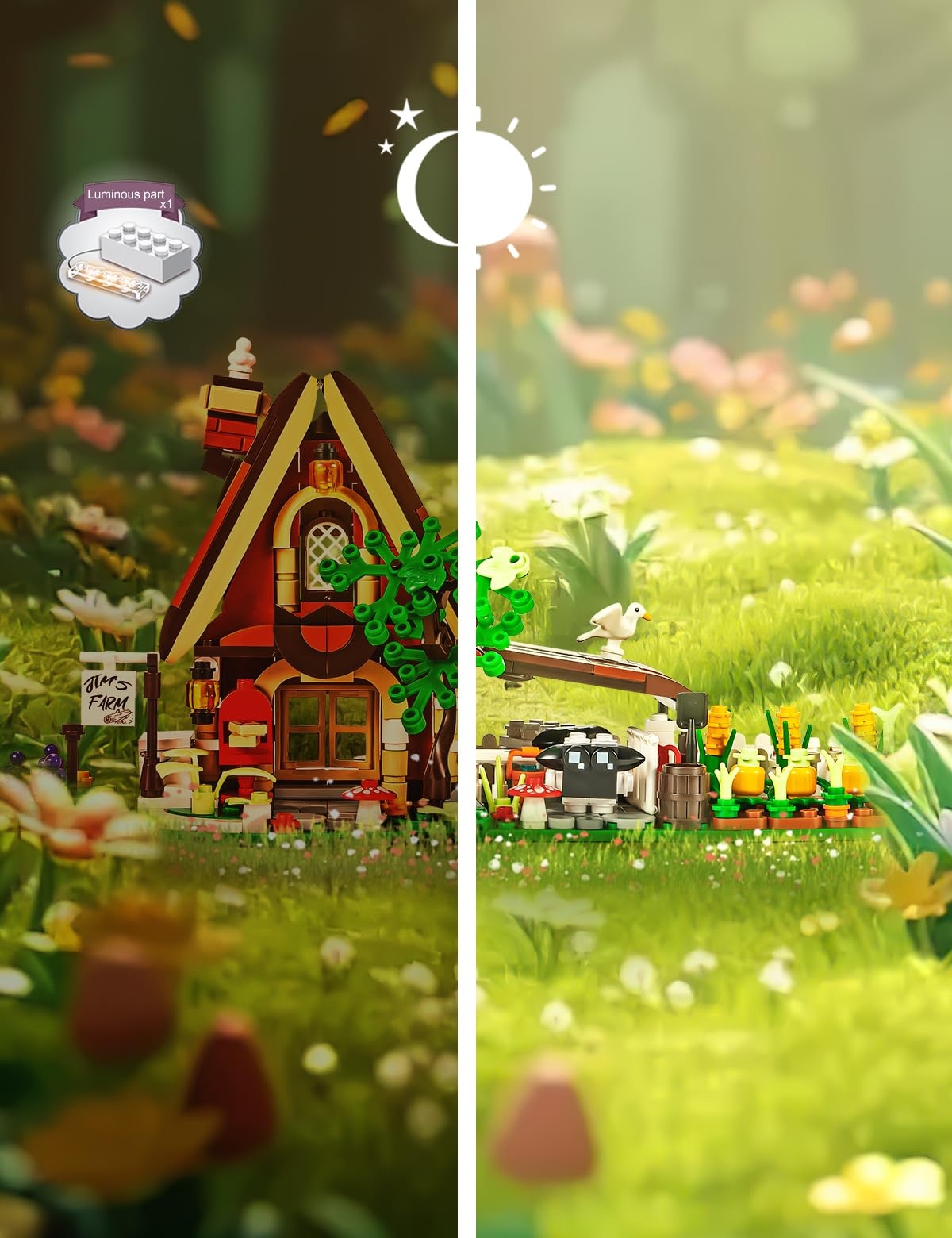 SEMKY Farm House interchangeable plants add realistic garden detail