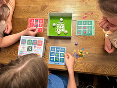Semper PlaySmart Dice-Math-Tac-Toe components ready for family learning.