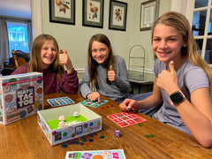 Semper PlaySmart Dice-Math-Tac-Toe felt-lined tray keeps dice secure.