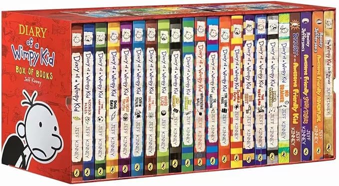 semyuin Diary of a Wimpy Kid box set cover shows vibrant paperback spines for shelf appeal.