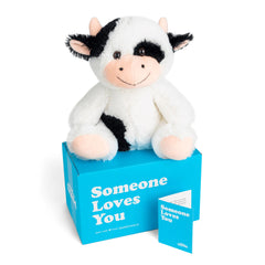 Cooper the Cow plush, 10 inches, soft and comforting for hugs from SendAFriend