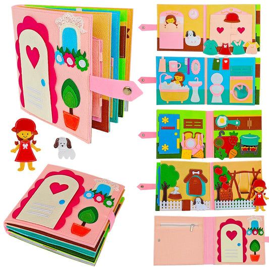 Sendhjurf Montessori Busy Book cover view showing soft felt for gentle play