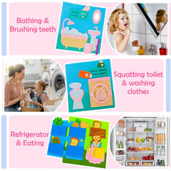 Sendhjurf Montessori Busy Book felt pets page for pretend play on the go