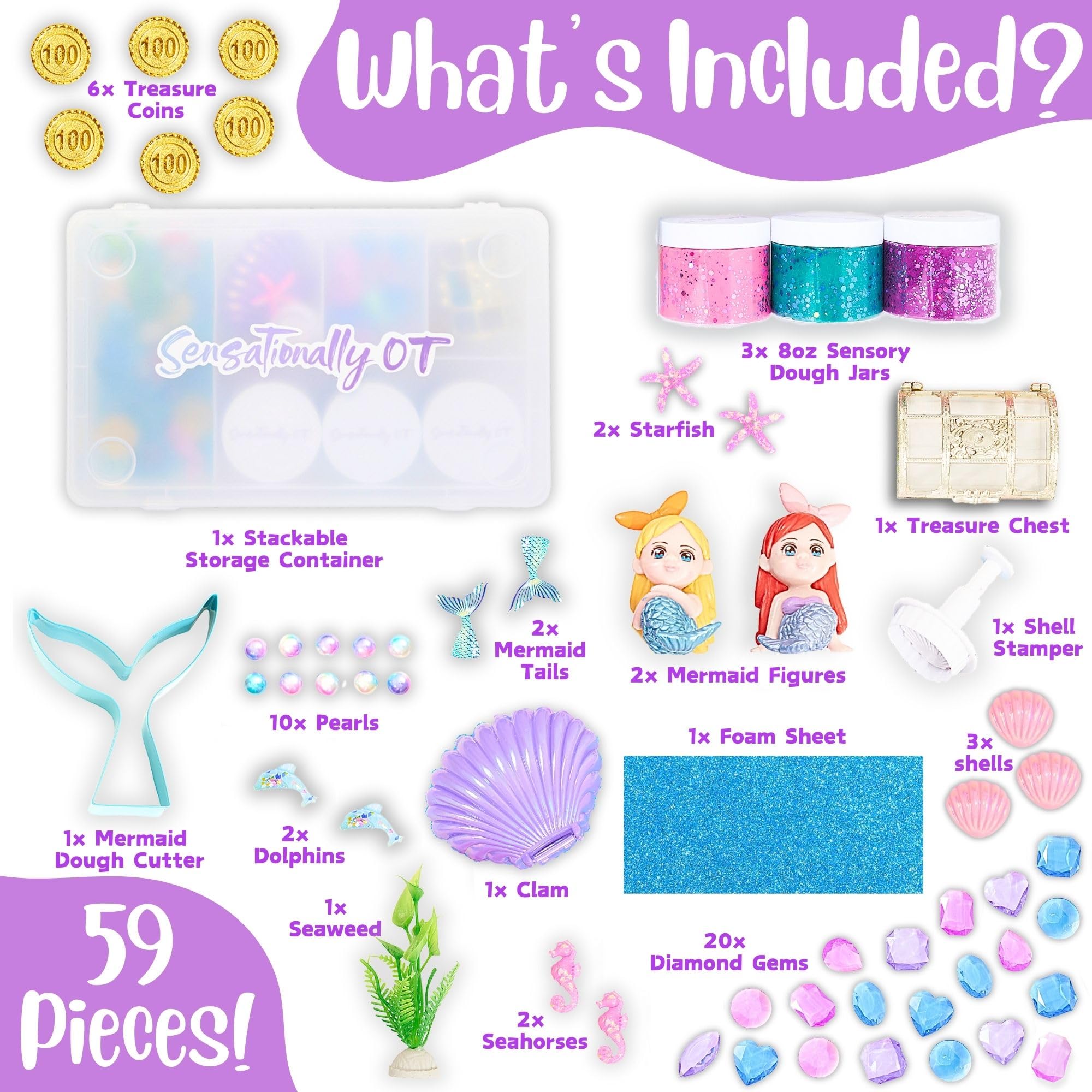 Sensationally OT Mermaid dough coins and pearls for pretend treasure.