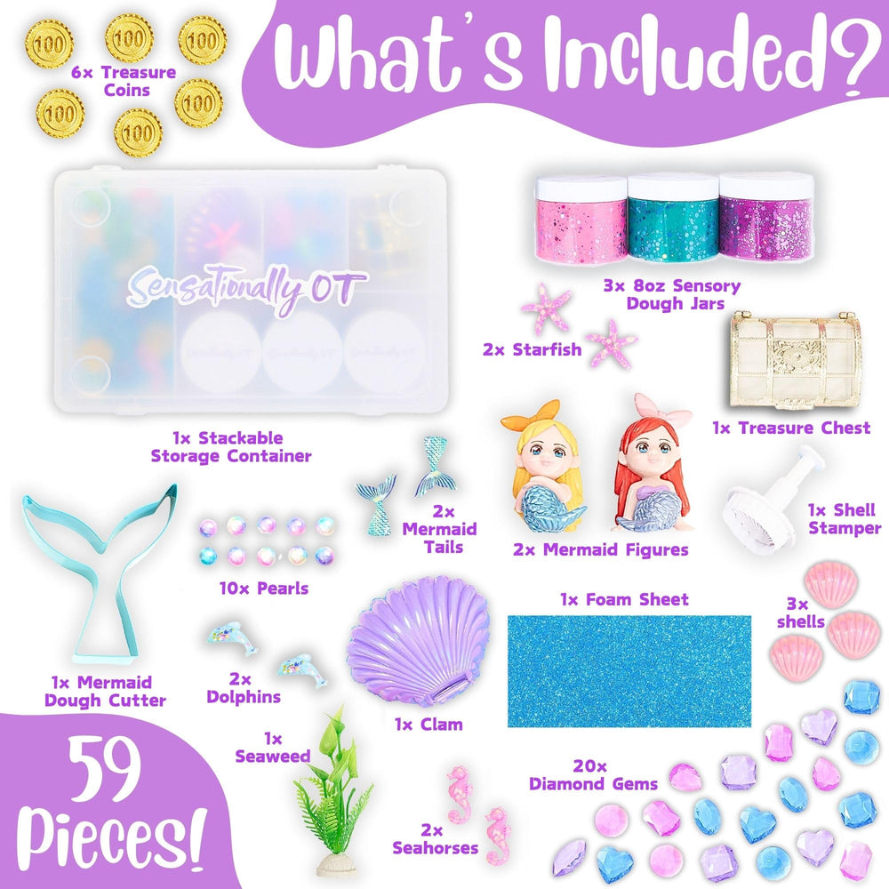 Sensationally OT Mermaid dough coins and pearls for pretend treasure.
