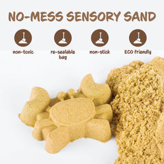 Sensory Sand with molds and tools to spark imaginative play.