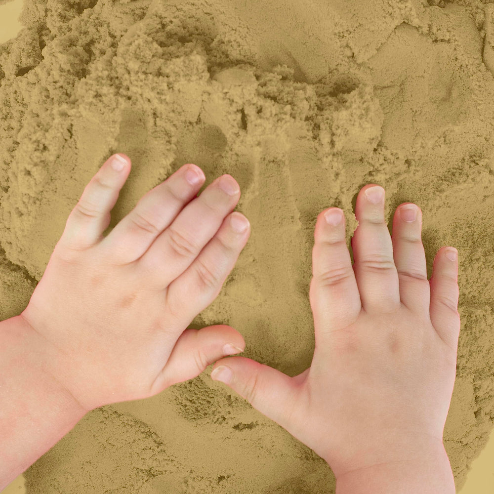Sensory Sand storage tip with hot water bottle to restore texture.