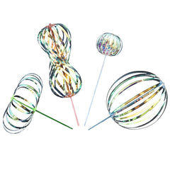 SENSORY4U rainbow twirler stick 4 pack creates colorful bubbles for festive play