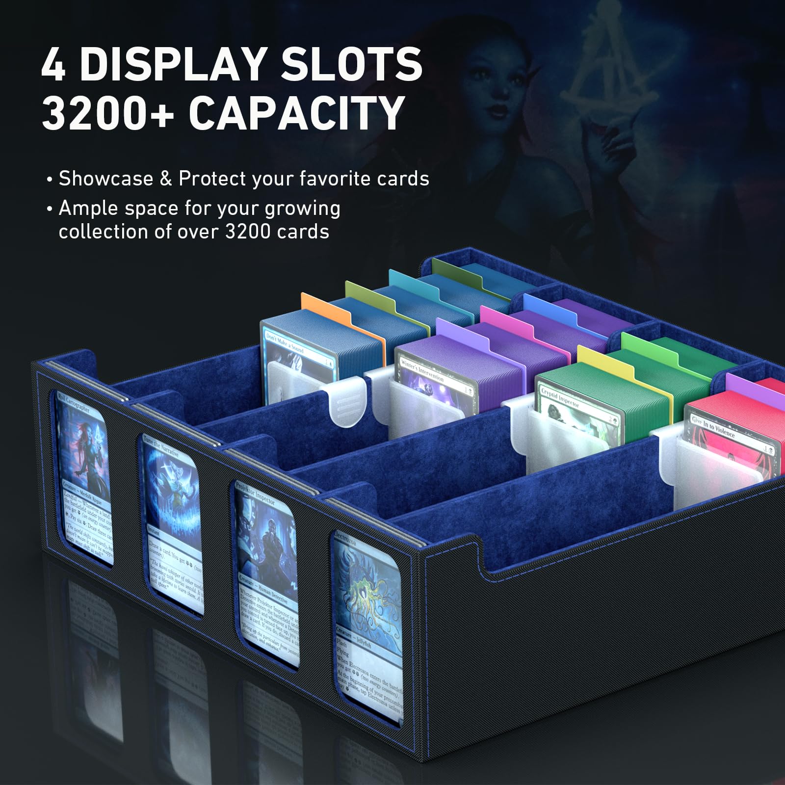 SENVINI card box with top loader slots for display-worthy favorites.