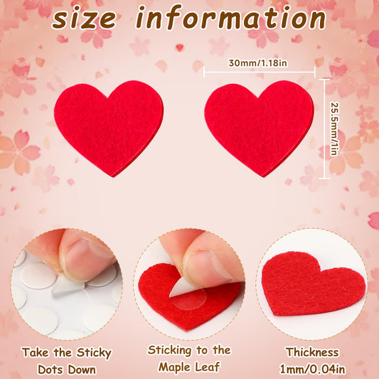 SEPGLITTER double-sided adhesives with felt hearts for quick decorating.
