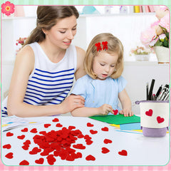 SEPGLITTER wedding decor ideas using red felt hearts.