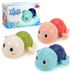 SEPHIX turtle green swim toy in tub for imaginative water play
