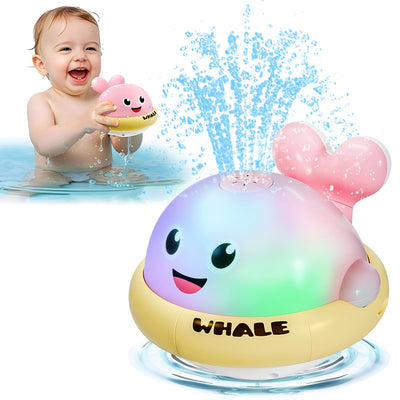 SEPHIX Whale Bath Toy in pink enhances sensory bath time.