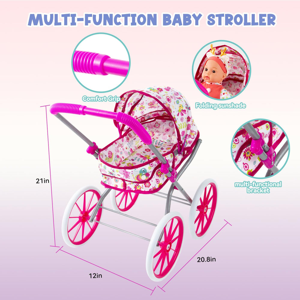Seppacio stroller with retractable sunshade for outdoor adventures.
