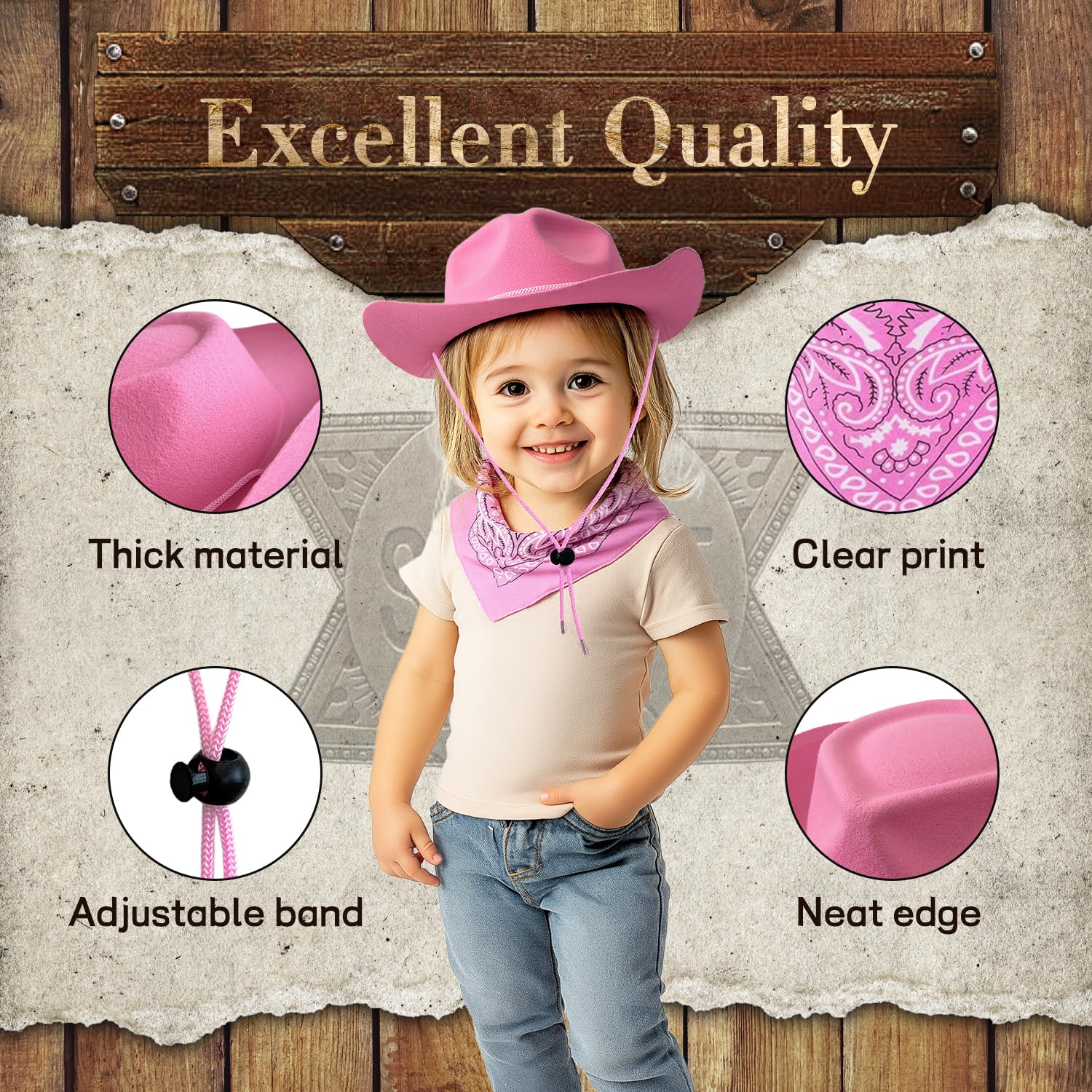 SeptCity pink bandana detail adds vibrant Western flair to costumes.