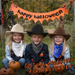 Product display of SeptCity cowboy hat and bandana set for Western costume