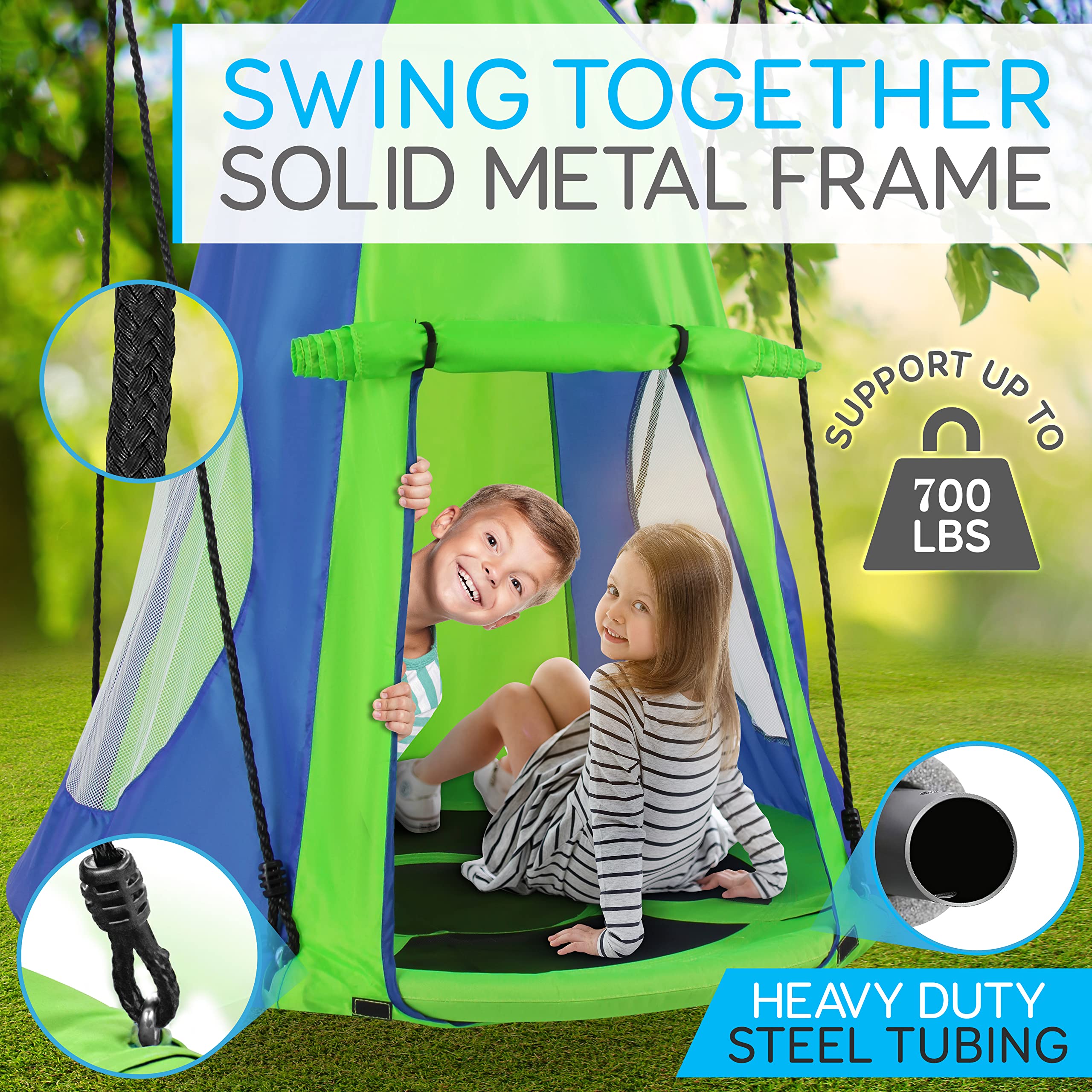 SereneLife kids hanging tent swing provides private sanctuary for imagination and rest