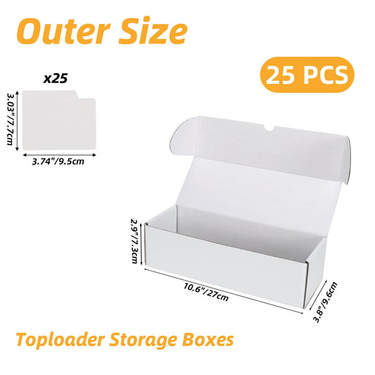 Serwrsw 25-pack white corrugated boxes ready for organized card shipping.