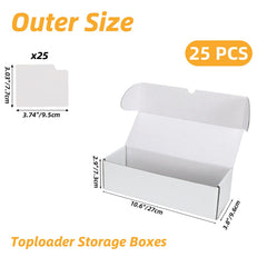 Serwrsw 25-pack white corrugated boxes ready for organized card shipping.
