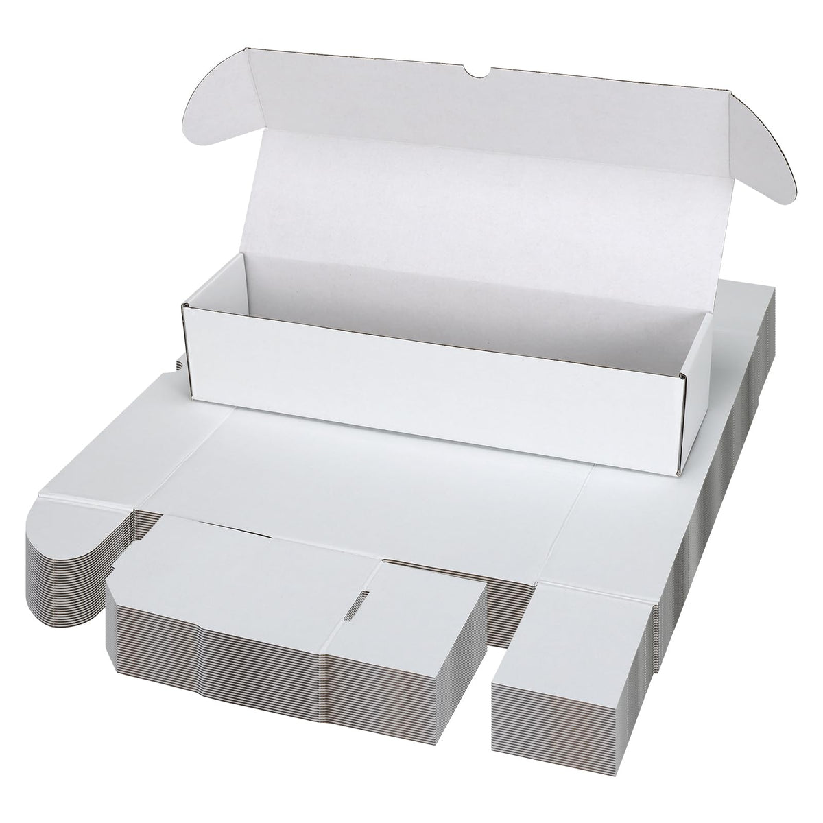Serwrsw bulk card storage box outer view; sturdy white design for shipping.