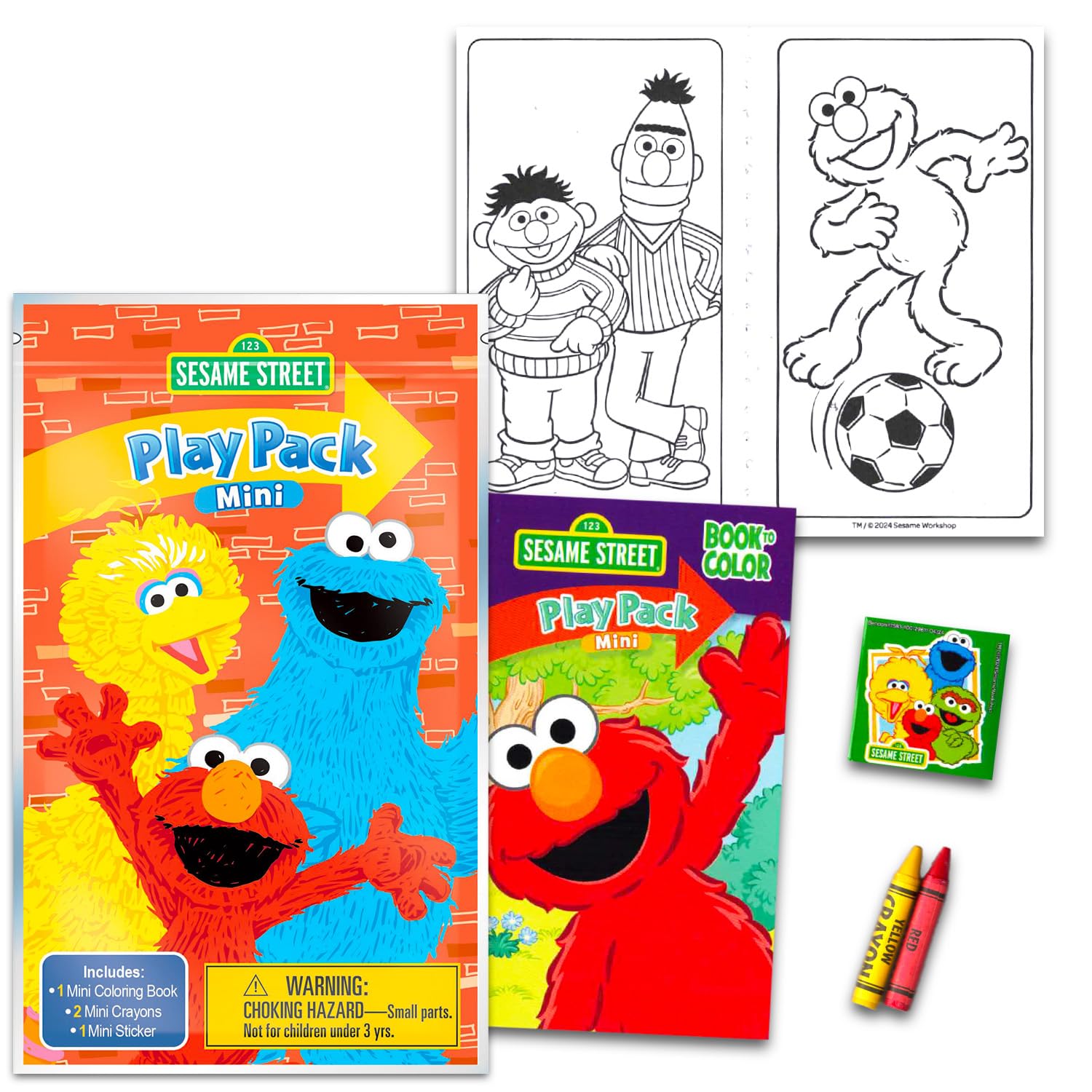 Sesame Street coloring books and stickers ideal as party favors or take-home crafts