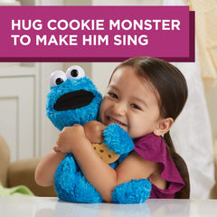 Sesame Street Cookie Monster plush, belly-laugh moment enhances imaginative playtime.