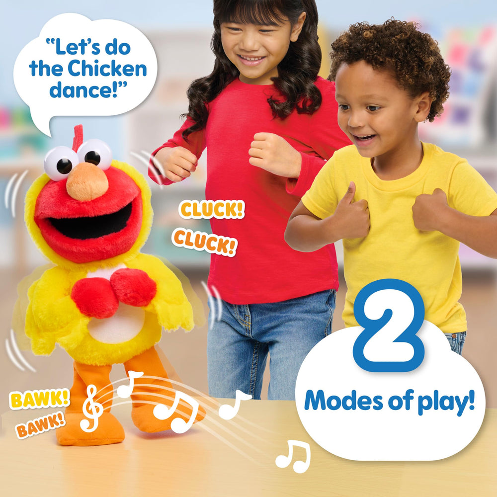 Elmo dancing with arm flaps for energetic playtime