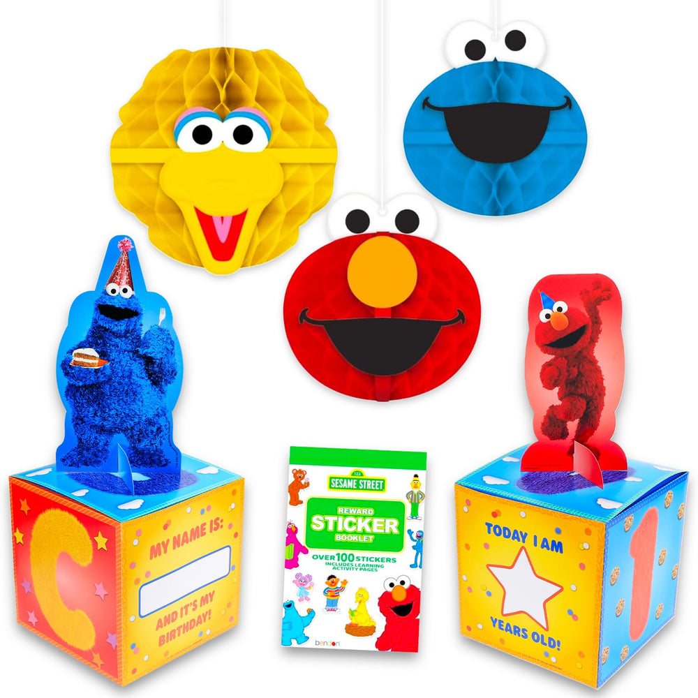 Sesame Street Elmo dangler bright and playful for a birthday backdrop.