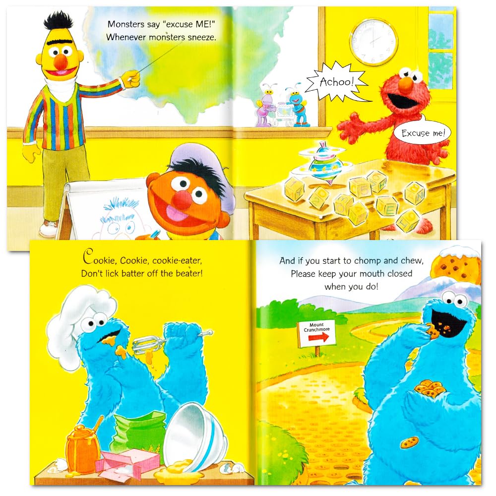 Sesame Street Elmo lets share page shows sharing lesson in a friendly scene