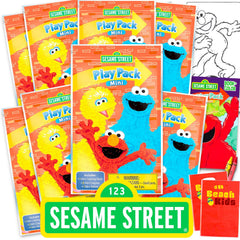 Sesame Street mini party favors set with coloring books and stickers for classroom rewards