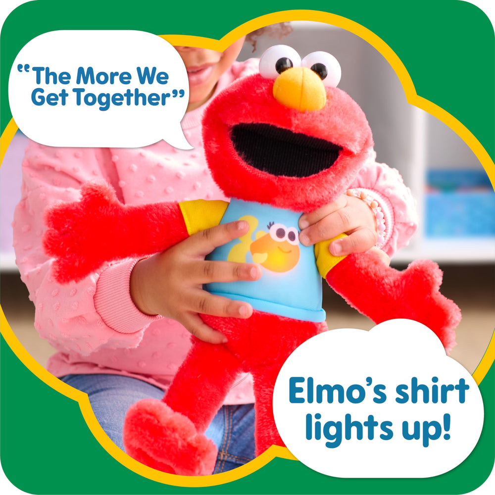 Sesame Street Elmo plush wearing Dorothy the goldfish shirt encourages imaginative play