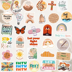 Sesunbla boho Christian stickers, waterproof and ideal for water bottles