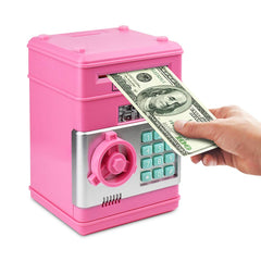 Setibre Piggy Bank front view in pink ideal for teaching saving habits