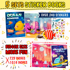 Sets of 5 Dinosaur Park sticker book cover sparks exploration and early problem-solving.