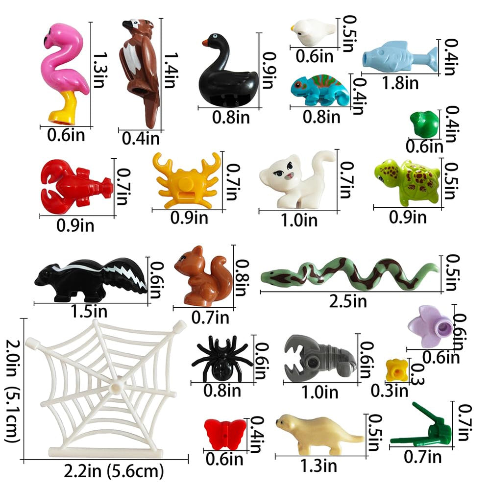 Sevabo Animals figures pack with city zoo pieces for building scenes and birthday party favors