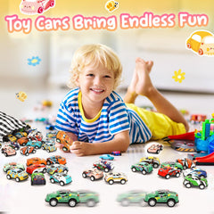 SevenQ durable, smooth-wheeled cars withstand rough play on carpets.