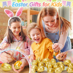 SevenQ 50-pack golden eggs ready for reuse at celebrations