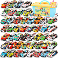 SevenQ pull-back cars with storage box, ideal for organized party favors and play.